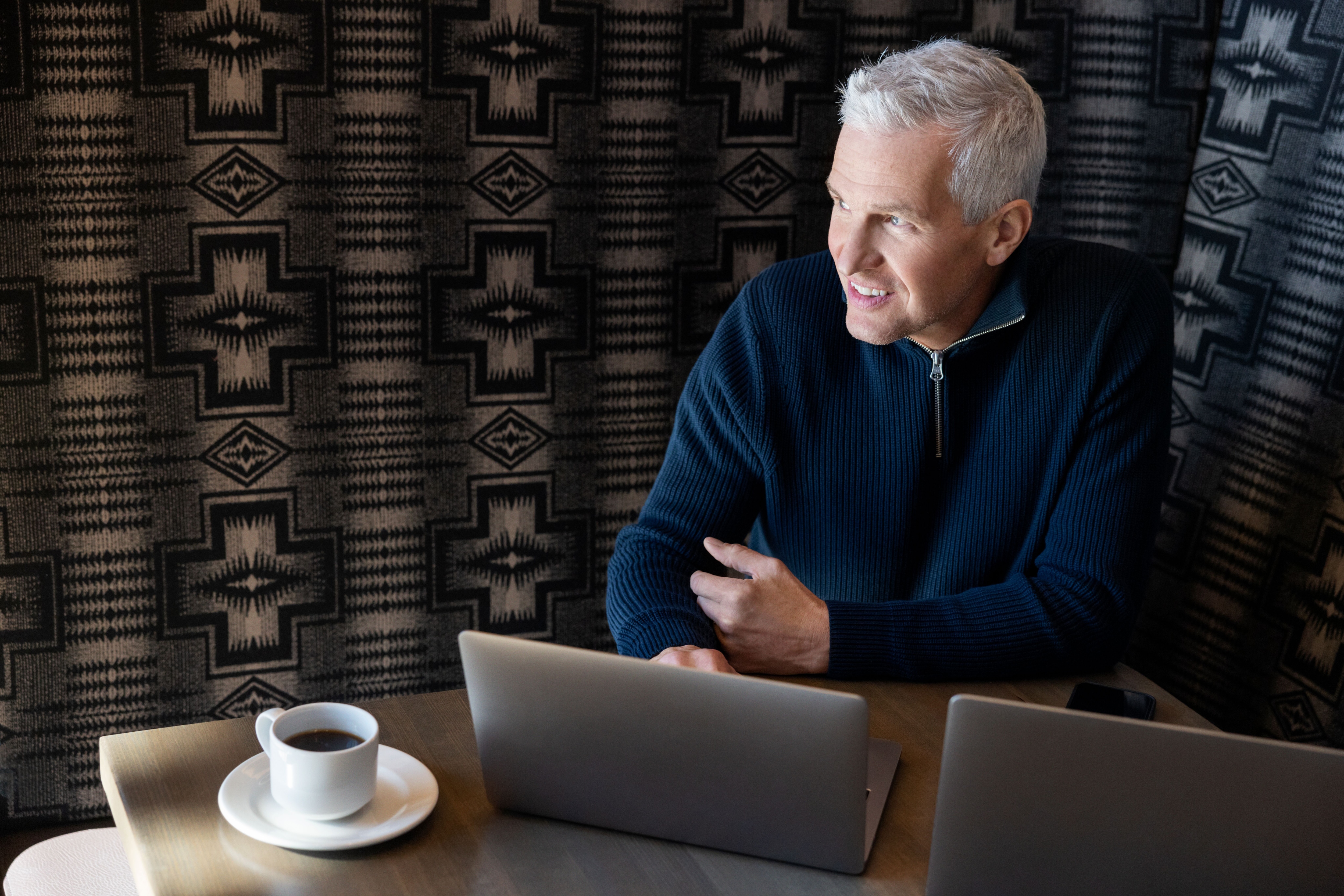 man at a laptop
