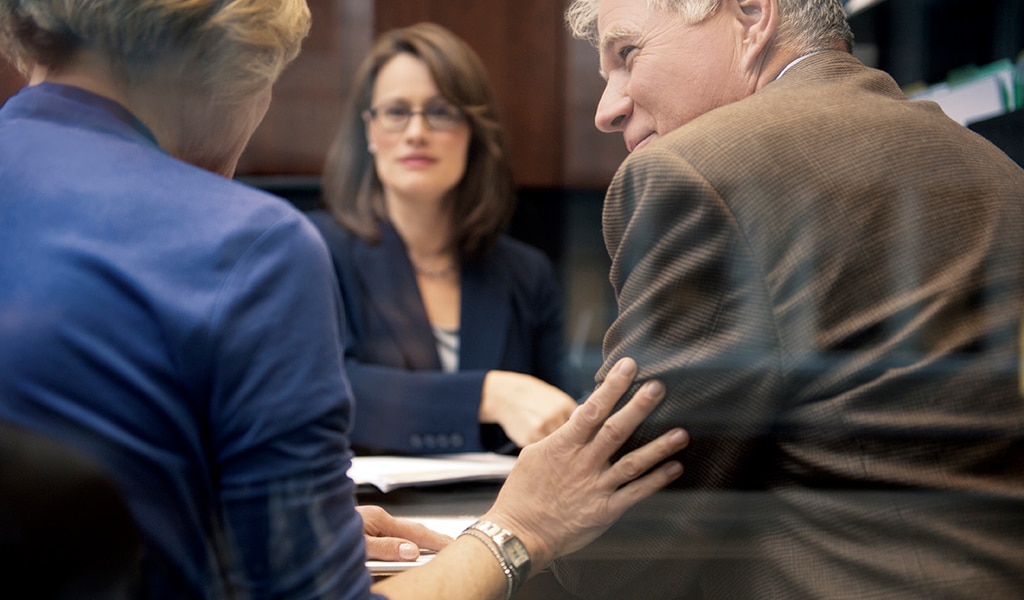 Female advisor meeting with couple