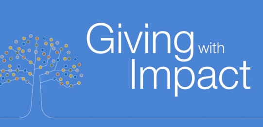 Giving with Impact illustration with tree bearing fruit