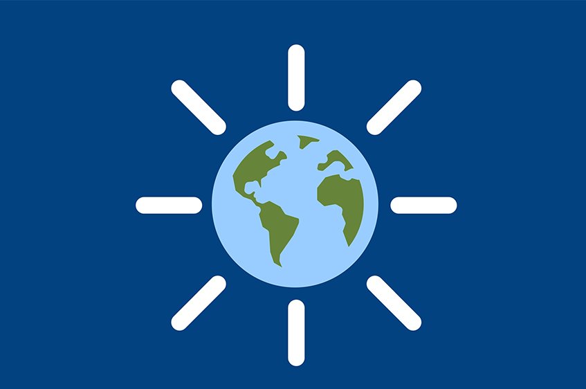 Illustration of a globe to represent international giving