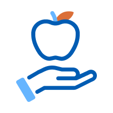 Hand holding apple