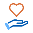 Icon of hand supporting a heart shape
