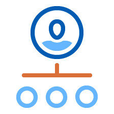 Icon of person with a hierarchy of circles to show potential successors
