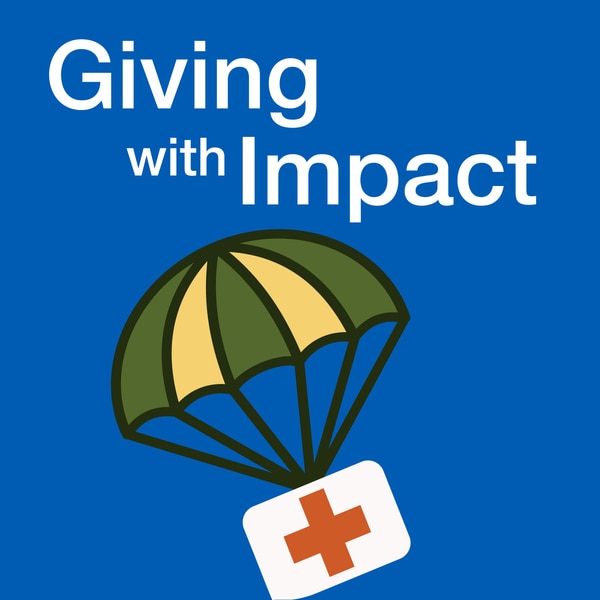 Giving with impact title with parachute tied to medical box 